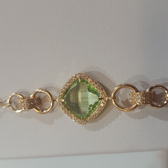 Boccadamo Italy Long Necklace in bronze yellow gold plated with crystals - Picture 4 of 8